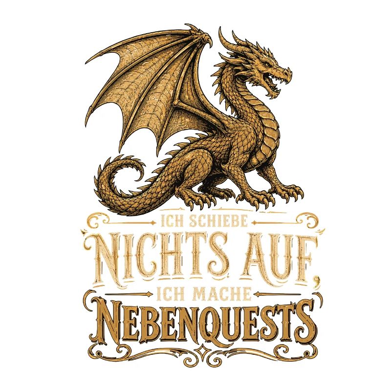 Nebenquests Drache Gamer Shirt