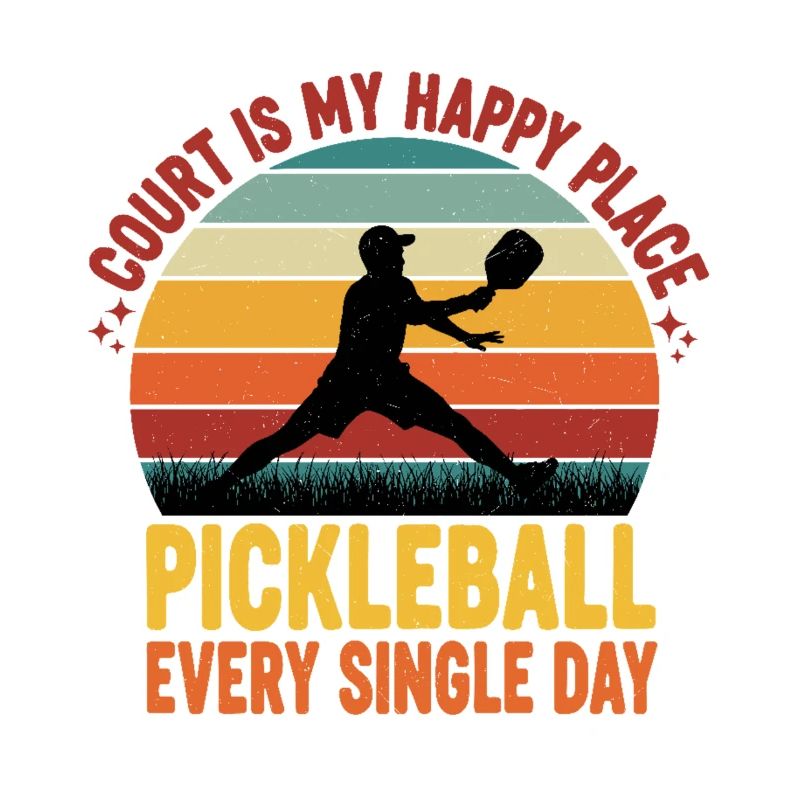 Retro Sunset Pickleball Vibe