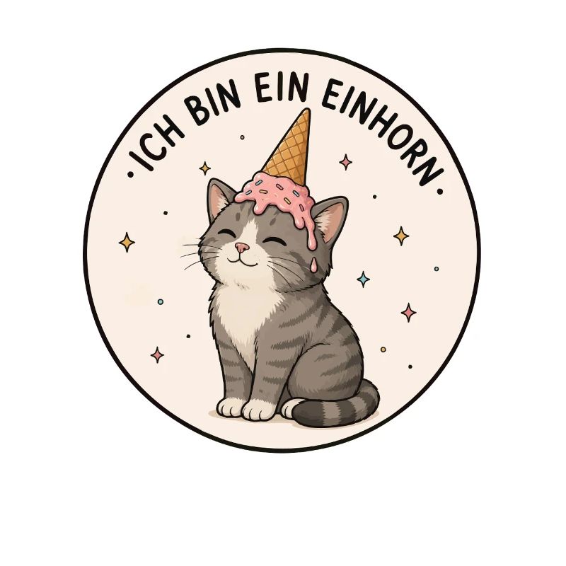 Katze mit eistüte Einhorn