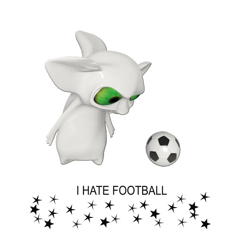Kleines Alien hasst Fußball