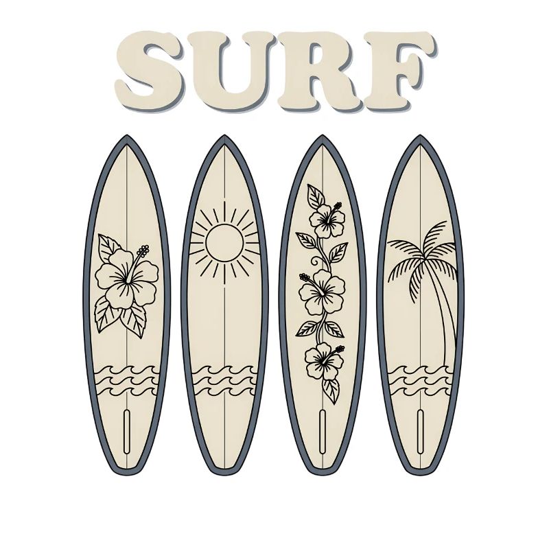 Surf Hibiscus Quartet Surfing
