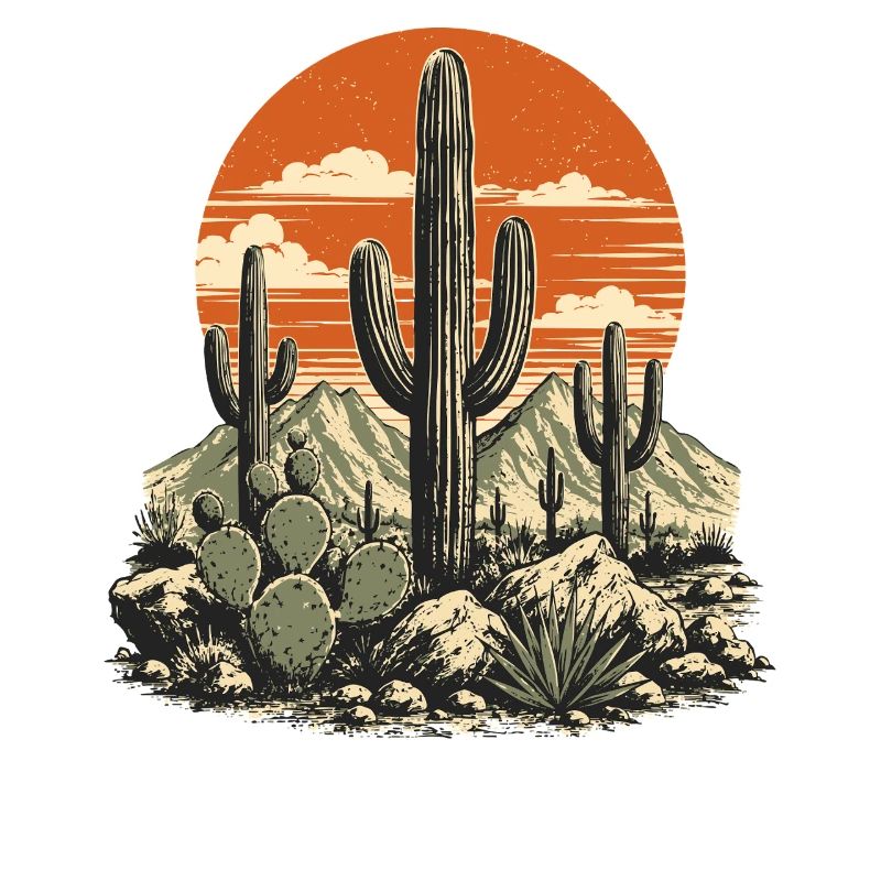 Desert Cactus Sunset