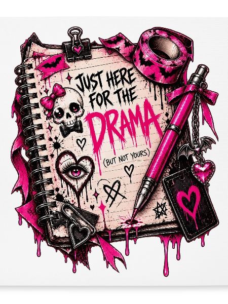 Drama Notizbuch Pink Gothic