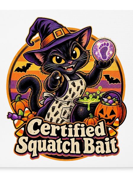 Halloween-Hexenkatze Certified Squatch Bait