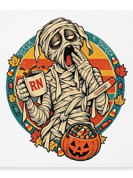 Mumie mit Kürbisbeute Halloween
