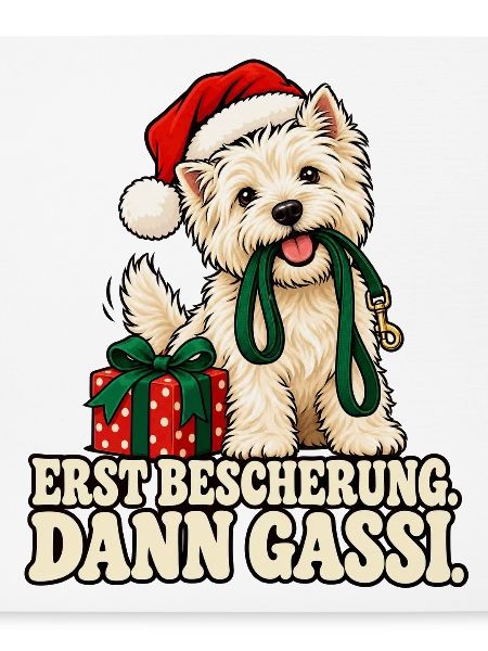 Weihnachtshund Erst Gassi