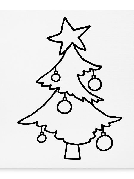 Weihnachtsbaum mit Stern – Kinderkritzelei