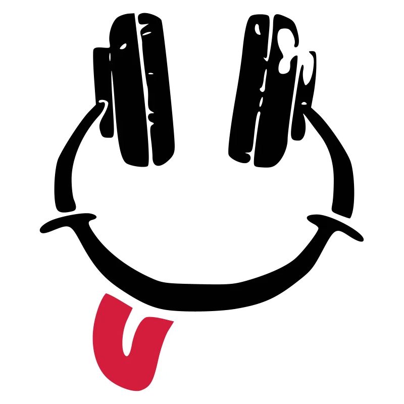 Casque d'écoute - smiley - langue