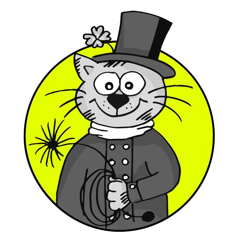 Retro Kaminkehrer-Katze