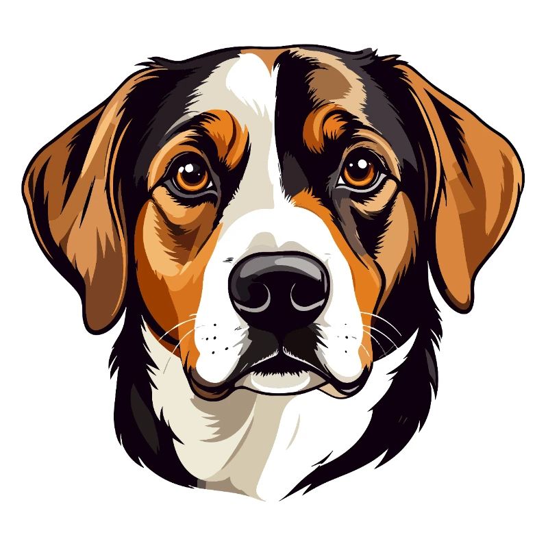 Beagle Kopf Vektorillustration