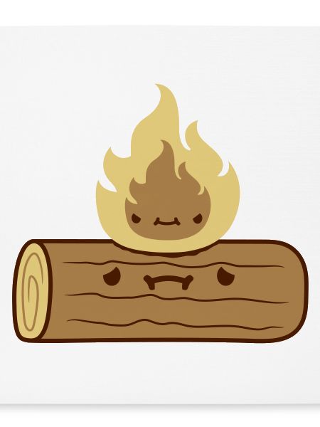 Clipart Holzscheit verbrennt