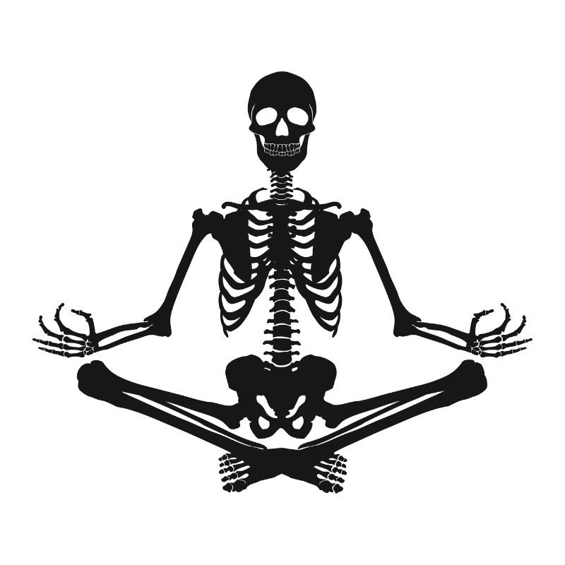 7 Sukhasana oder Vergnügen | Schwarzes Skelett