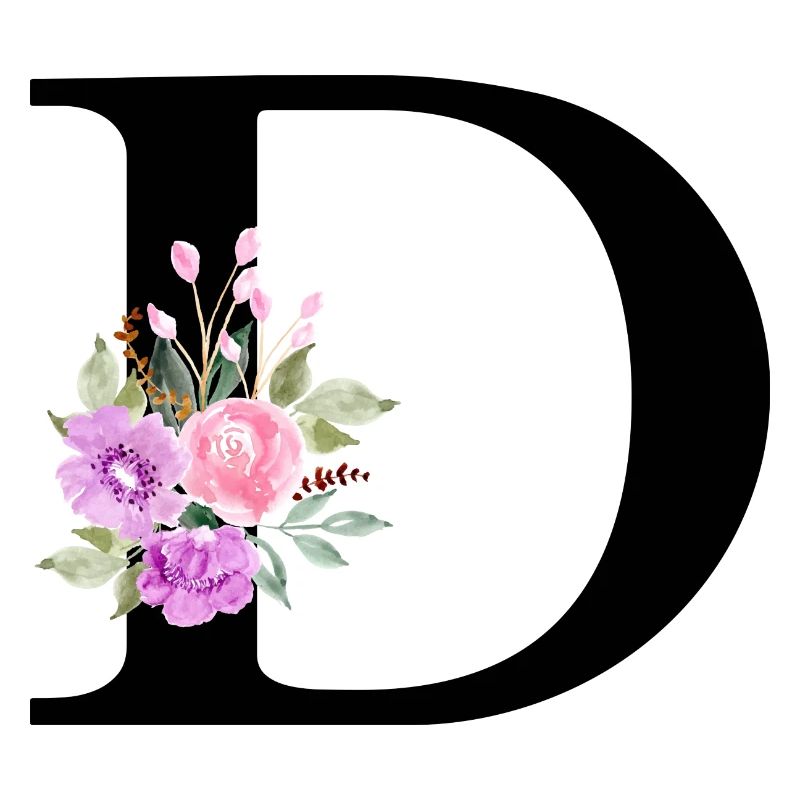 Lila Blumenbuchstabe D
