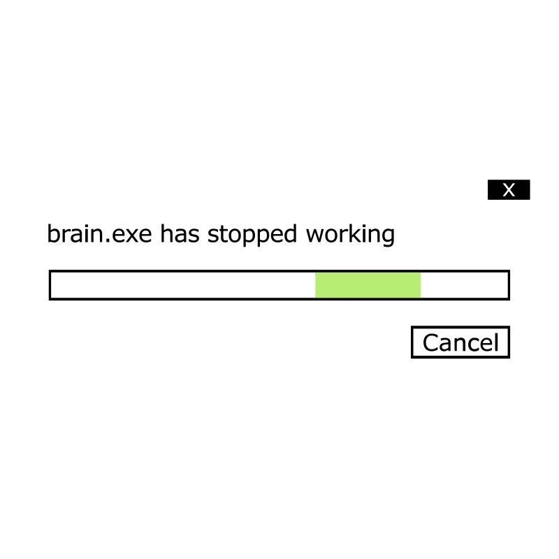 brain.exe stopped working Spruch Gehirn Hirn .exe