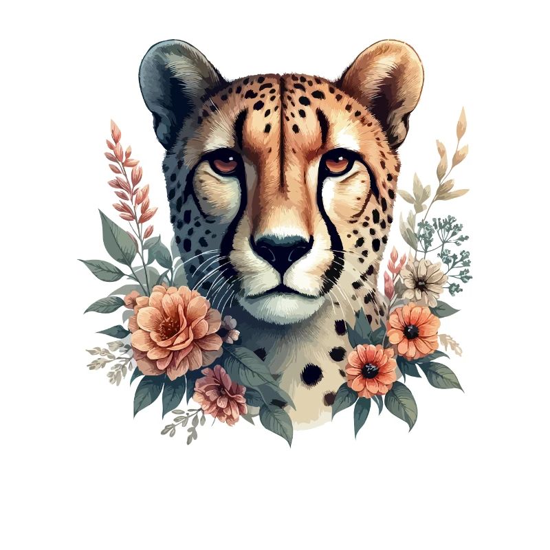 Cheetah Gepard Blumen