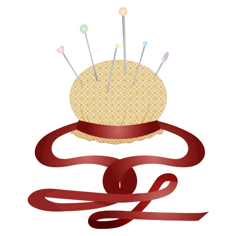 coussin d’épingle nostalgique avec épingles