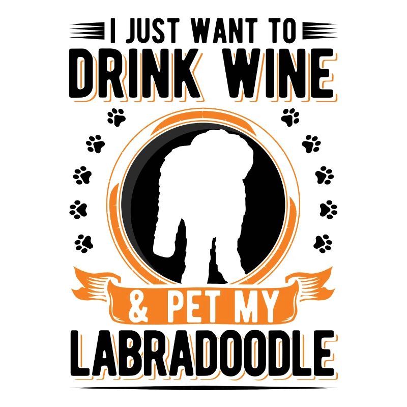 Labradoodle und Wein