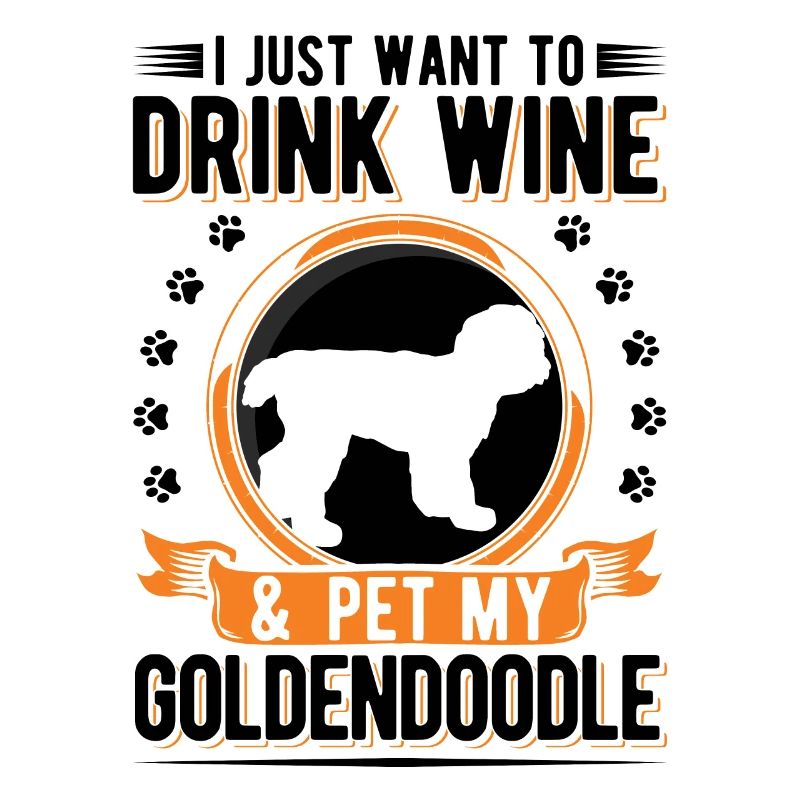 Goldendoodle und Wein