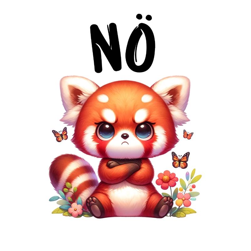 Red Panda Funny Saying Nope Fire Fox
