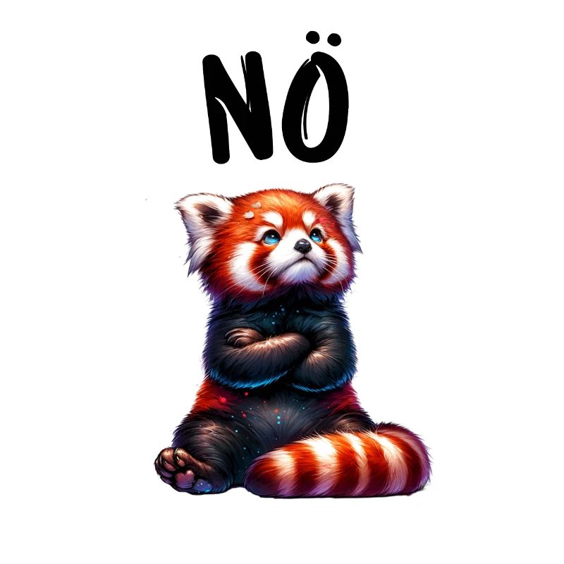 Red Panda Funny Saying Nope Fire Fox