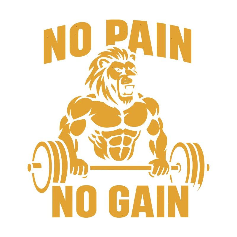 Löwe mit Langhantel Motivationsdesign