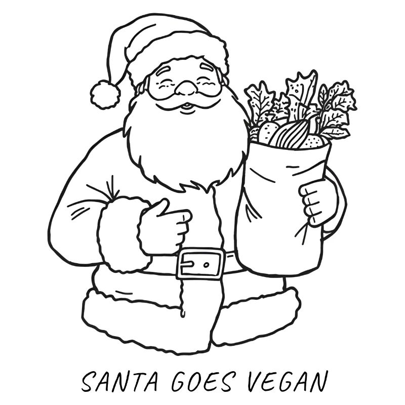 Le Père Noël devient végétalien - Design de Noël amusant