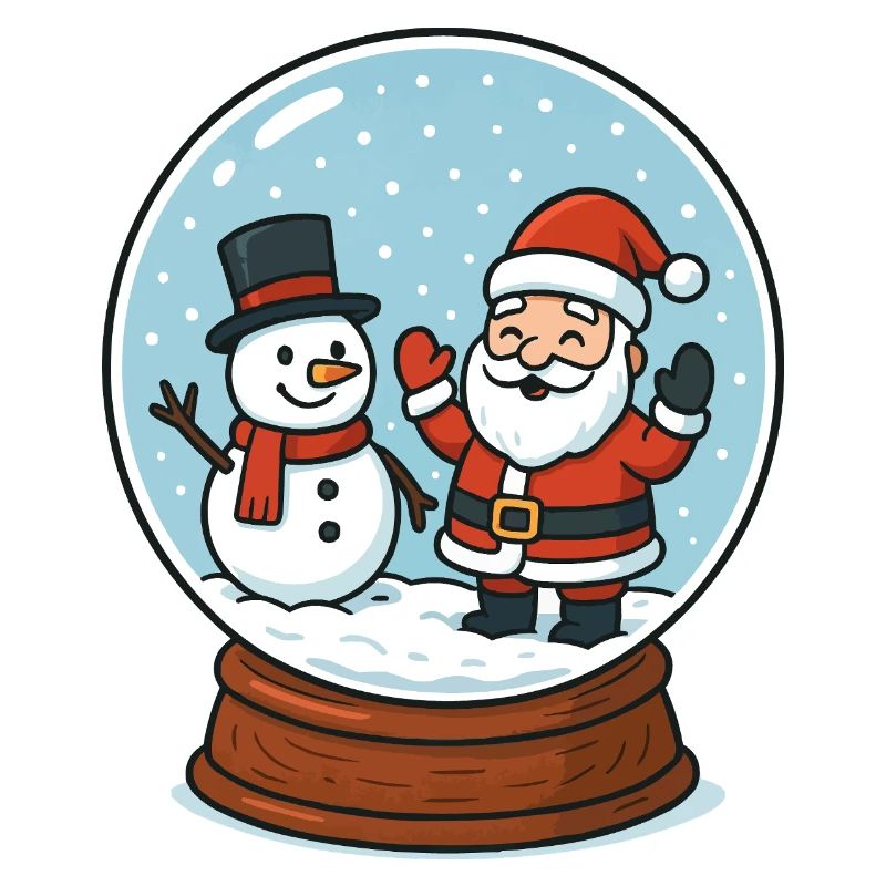 Schneekugelzauber: Santa & Schneemann