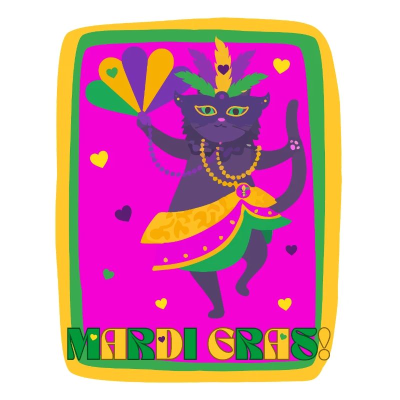 Mardi Gras tanzende Katze