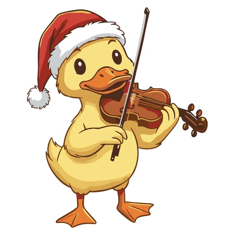 Weihnachts-Duck-Vogel spielt Geigenkunst