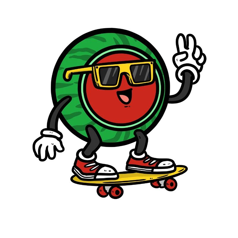 Skateboarder pastèque, pastèque
