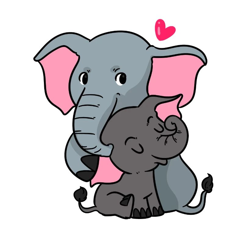 Liebende Familie Elefant