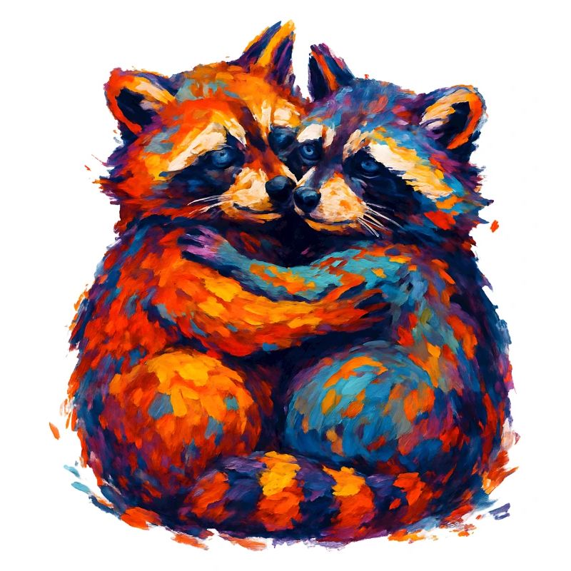 Leuchtendes Waschbär-Duo