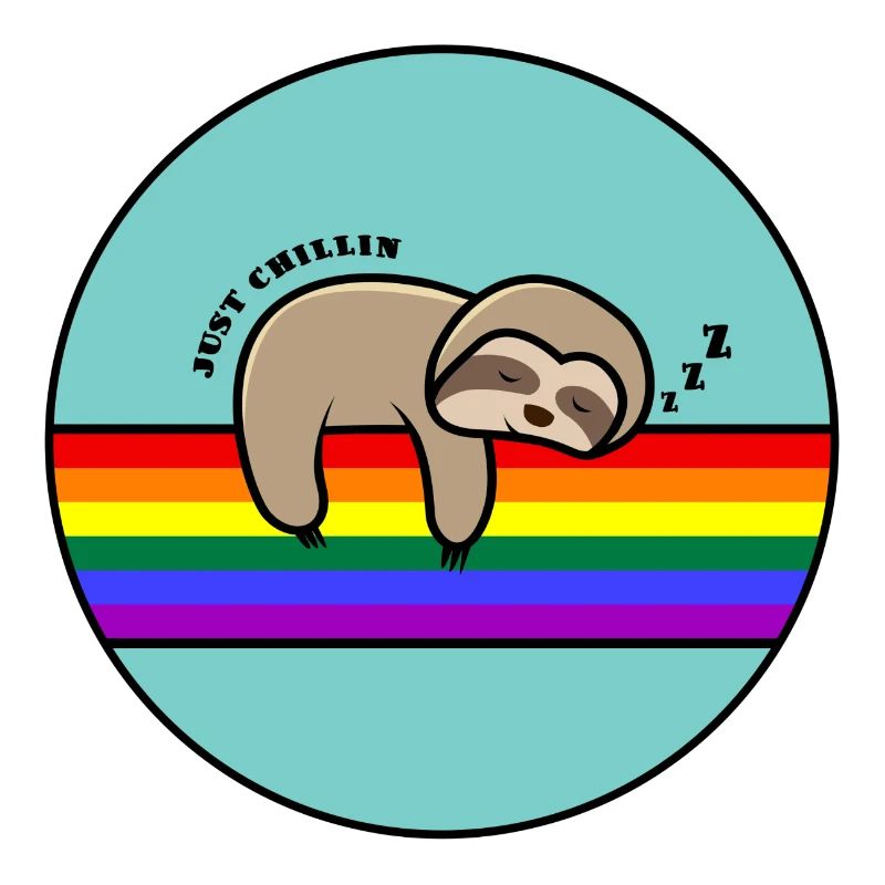 Just Chillin Sloth / Sloth Snoozing On A Rainbow