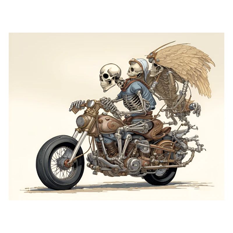 Skelettknochen Biker-Motor-Drehmoment-Paar