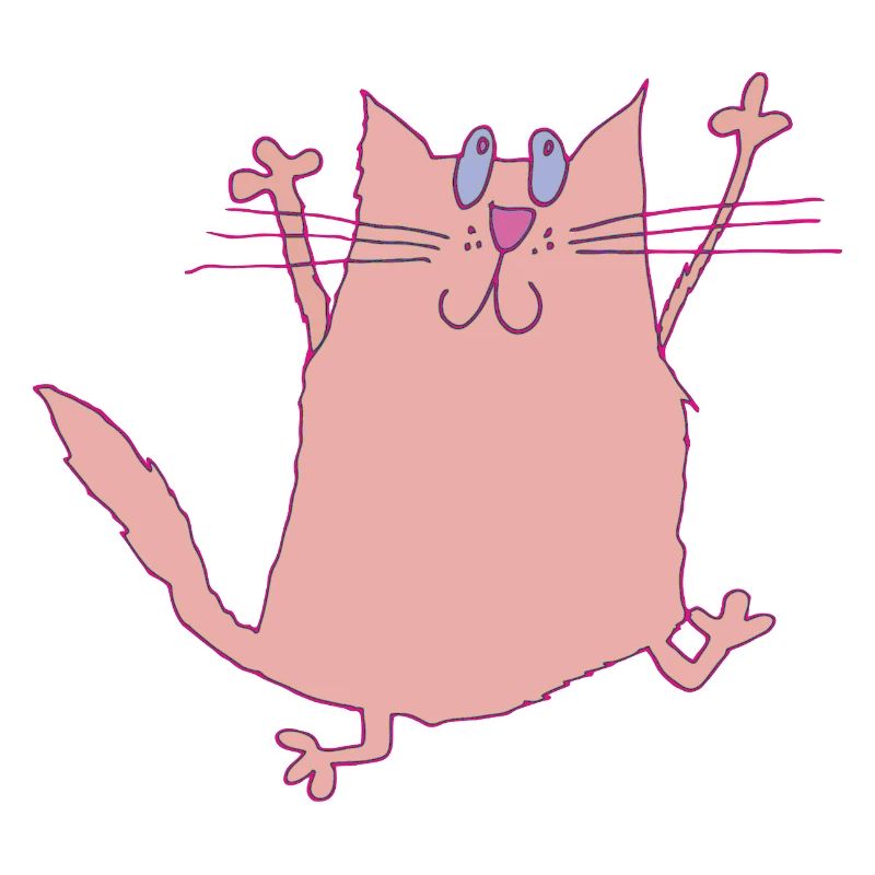 crazy cat in pink