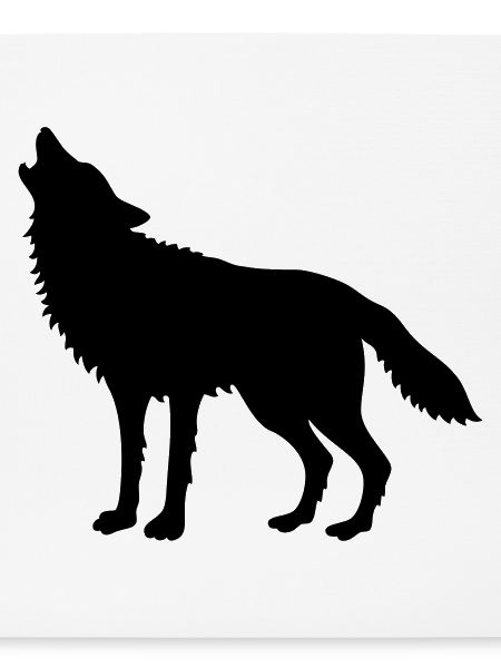 Heulender Wolf (Silhouette)