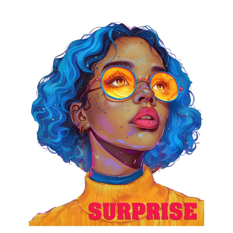 Überraschungsmädchen Kunsttext