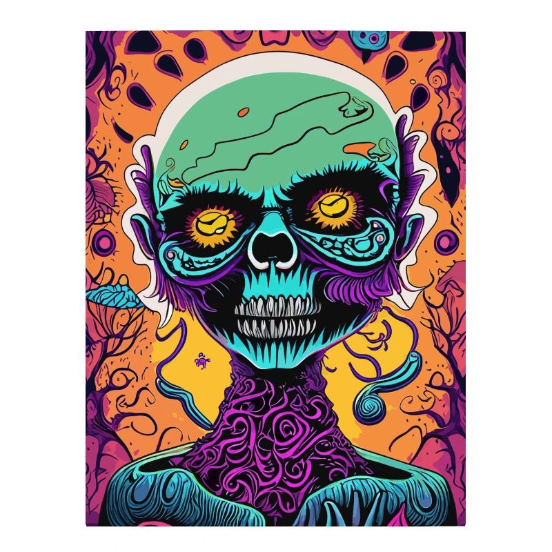 Gruseliges farbiges Zombie-Gesicht