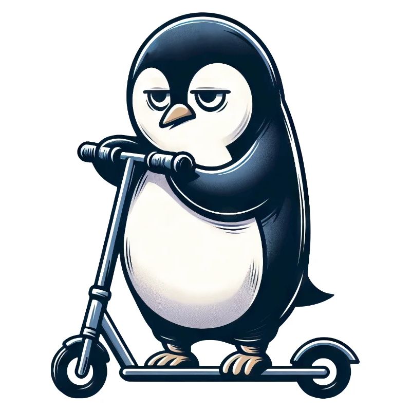 Grumpy Pug on Kickroller Funny Dog