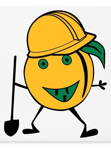 Orangen Bauarbeiter