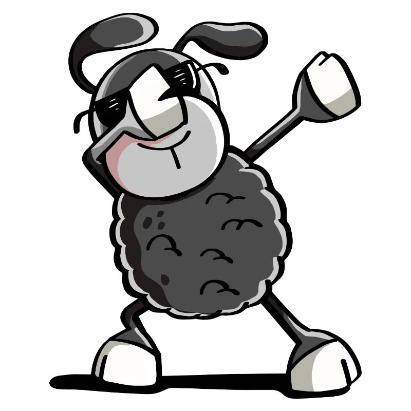 Trendy Schwarzes Dab Dance Schaf - Dabbing Tiere