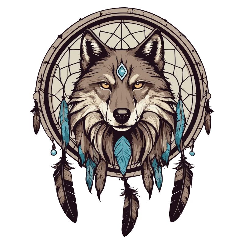 Traumfänger mit Wolf