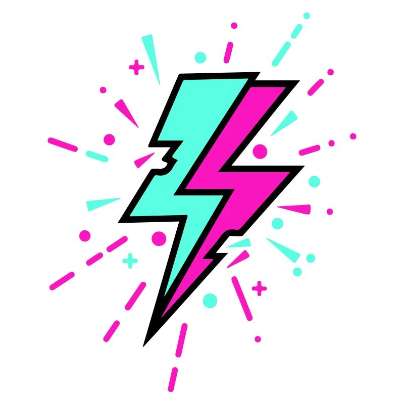 Retro Blitz bunten Stil