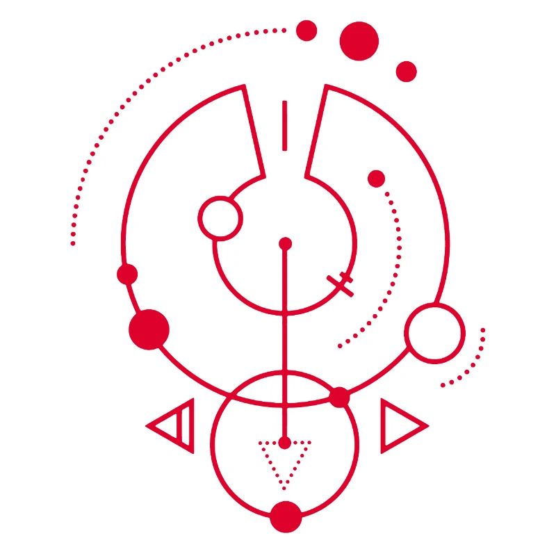 Rotes geometrisches Symbol