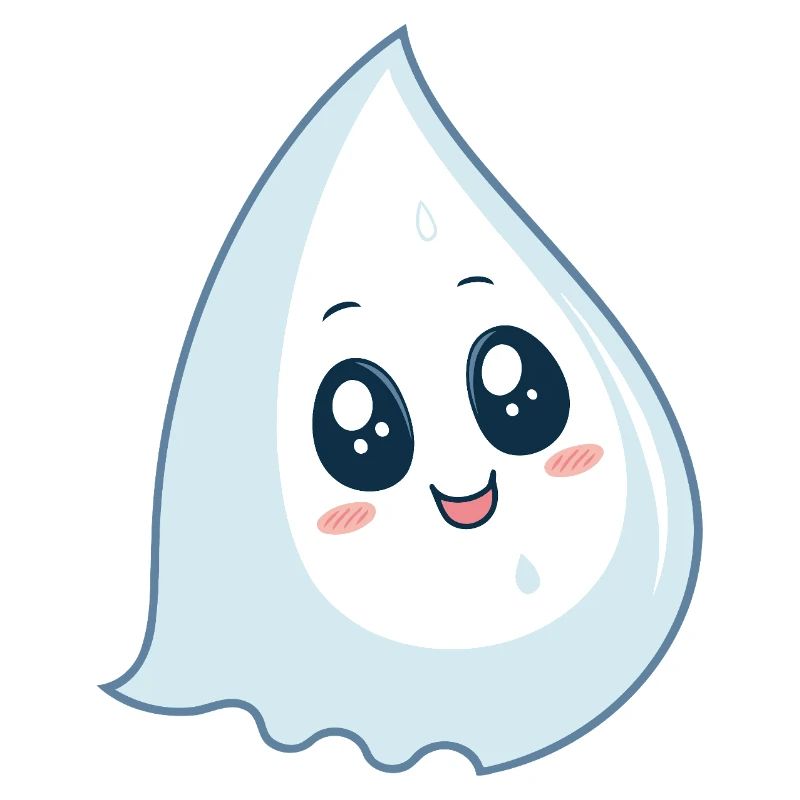 Drop kawaii blaues Lächeln