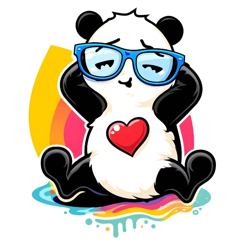 Relaxter Panda mit Sonnenbrille 