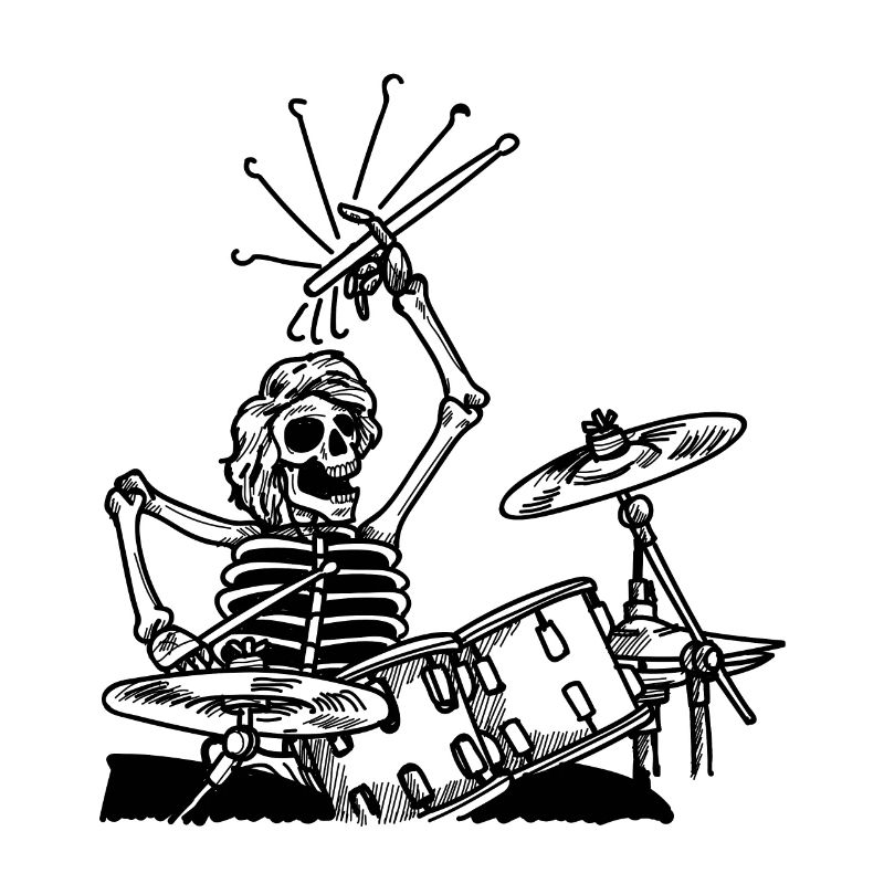 Skelett Schlagzeug Metal