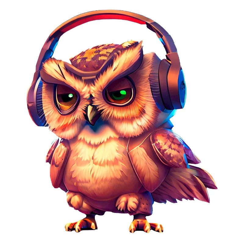 Eule mit Kopfhörer