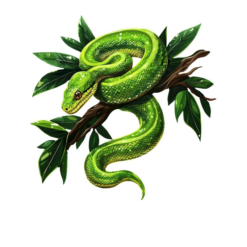 Arbre vert Python Serpents Amoureux Terrarium