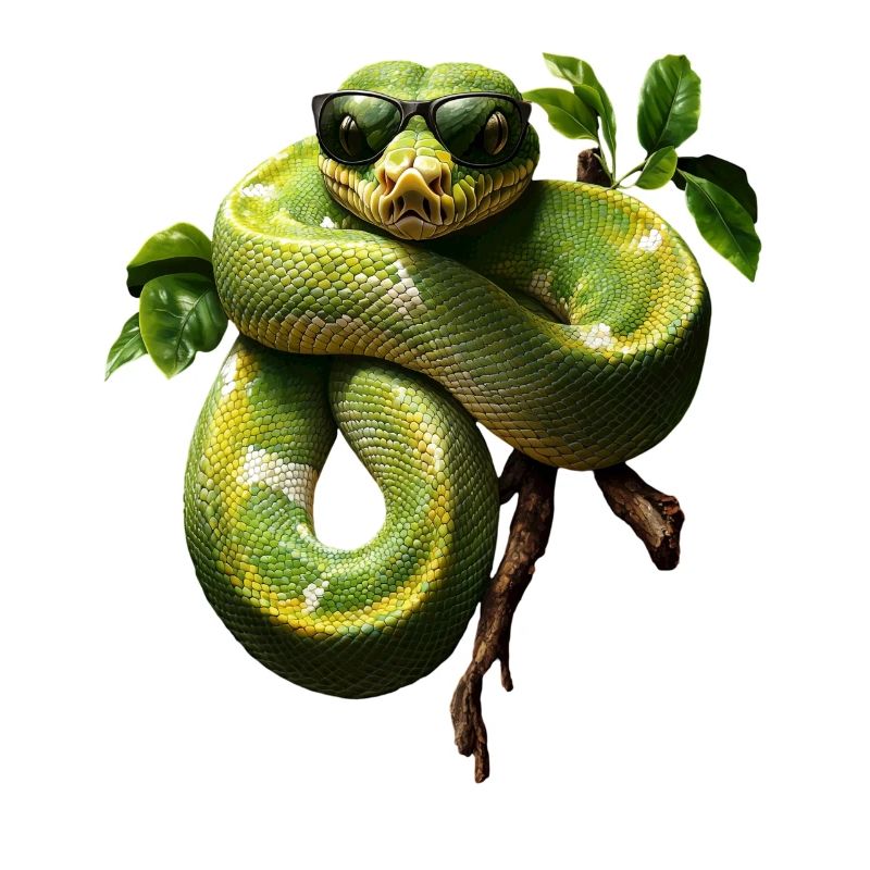 Arbre vert Python Serpents Amoureux Terrarium